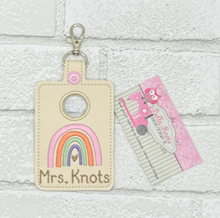 Teacher Alarm Personalized Rainbow ID Badge Holder, Teacher Alarm Holder, Alarm Badge with Hole to Hold Teacher Nurse Alarm Badge