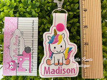 Unicorn Bag Tag with Personalized Name