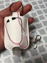 White Stethoscope Design,Sanitizer Holder Small Size/Sanitizer bottle NOT included, Fits 1 oz Pocket Bac or other 1oz Sanitizer bottles