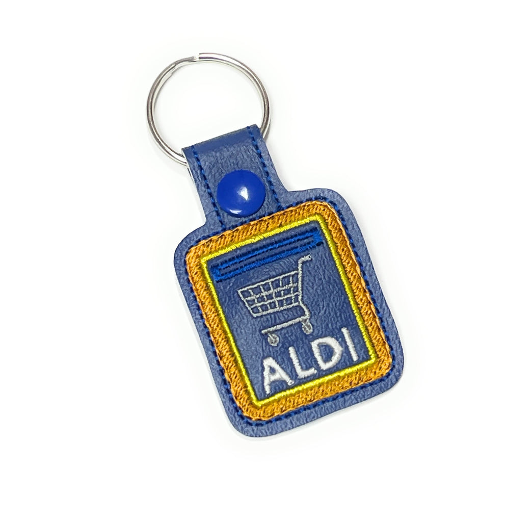 Aldi Quarter Holder Keychain, Shopping Cart Design Bella Knots Boutique