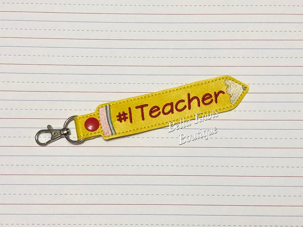 #1 Teacher Pencil Bag Tag
