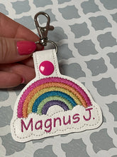 Personalized Name Rainbow Bag Tag, Rainbow Keychain,  Bright and Pastel Colors