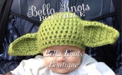 Baby Yoda Hat, Yoda Costume Hat, Crochet Yoda hat, One Hat