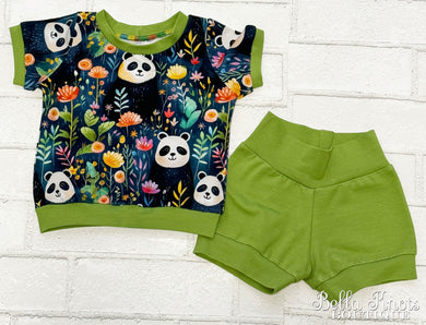 Custom Baby Outfit, Panda Print