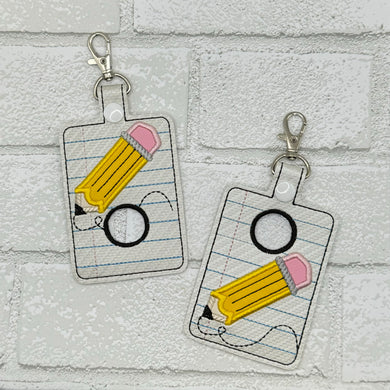 Alarm ID Badge Holder, Alarm Badge with Hole to Hold Alarm Badge, Teacher Alarm Badge Holder, Pencil Notebook designChoose Top Hole or Bottom hole