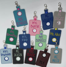 Personalized Alarm Badge Holder, Teacher Alarm Holder, Alarm Badge with Hole to Hold Alarm Badge (Choose Top or Bottom Hole)