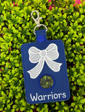 Teacher Alarm Personalized ID Badge Holder, Teacher Alarm Holder,Alarm Badge with Hole, Choose Top or Bottom, White Bow Design
