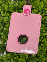 Personalized Teacher Alarm Badge Holder with Hole to Hold Alarm Badge with button, Choose Top or Bottom Hole, Breast Cancer Design