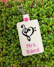 Music Notes Heart Music Teacher Personalized ID Badge Holder, Card Case, Personalized Teacher Gift, ID Case for Lanyard