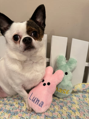 Personalized Easter Bunny Dog Toy with Squeaker for Small Dogs