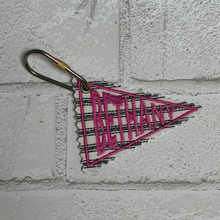 Personalized Pennant Embroidered Keychain, Bag Charm tag, Pennant Keychain, Bag name tag
