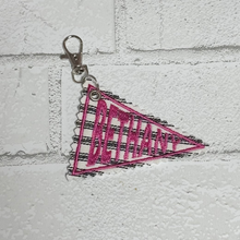 Personalized Pennant Embroidered Keychain, Bag Charm tag, Pennant Keychain, Bag name tag