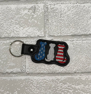Patriotic Dogs Keychain, 4th of July gift