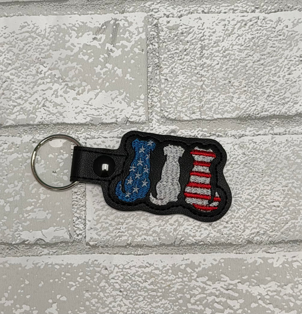 Patriotic Dogs Keychain, 4th of July gift