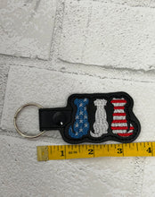 Patriotic Dogs Keychain, 4th of July gift