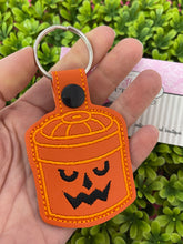 Halloween Boo Bucket Pumpkin Pail Shaped Keychain Bag Tag