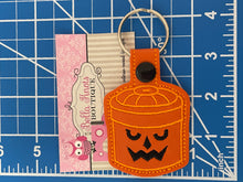 Halloween Boo Bucket Pumpkin Pail Shaped Keychain Bag Tag
