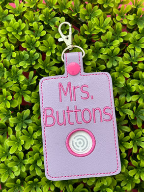 Personalized Alarm Badge Holder, Teacher Alarm Holder, Alarm Badge with Hole to Hold Alarm Badge (Choose Top or Bottom Hole)