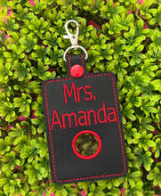 Personalized Alarm Badge Holder, Teacher Alarm Holder, Alarm Badge with Hole to Hold Alarm Badge (Choose Top or Bottom Hole)