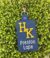 HK School Logo Personalized ID Badge Holder, Card Case, Personalized Teacher Gift, for Lanyard, Luggage Tag, Backpack Tag