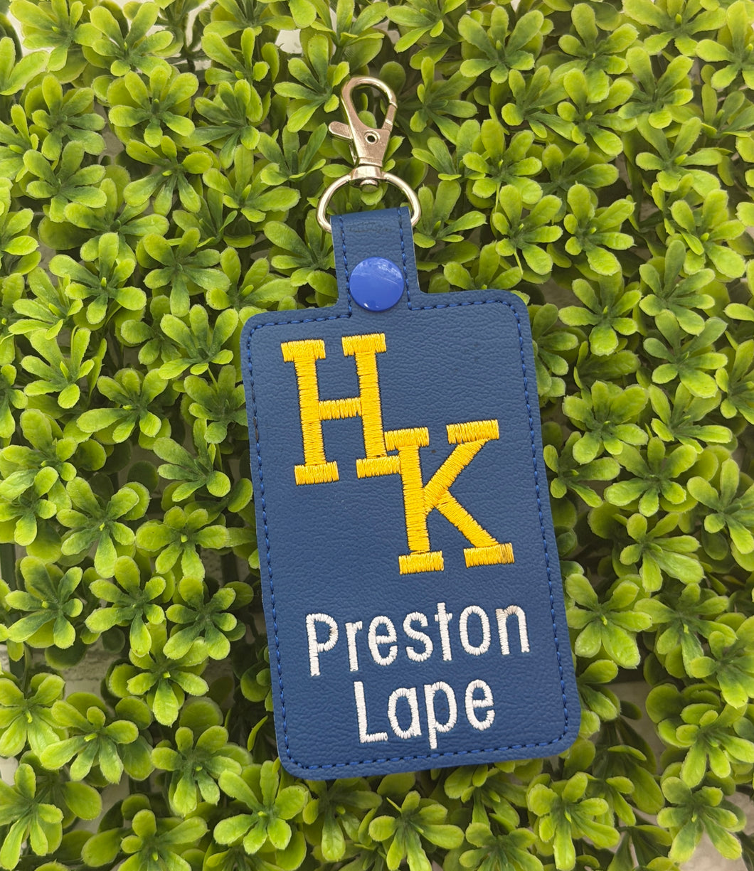 HK School Logo Personalized ID Badge Holder, Card Case, Personalized Teacher Gift, for Lanyard, Luggage Tag, Backpack Tag