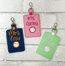 Personalized Alarm Badge Holder, Teacher Alarm Holder, Alarm Badge with Hole to Hold Alarm Badge (Choose Top or Bottom Hole)