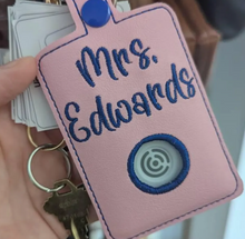 Personalized Alarm Badge Holder, Teacher Alarm Holder, Alarm Badge with Hole to Hold Alarm Badge (Choose Top or Bottom Hole)