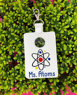 Personalized Science Teacher Alarm Badge Holder, Science Design