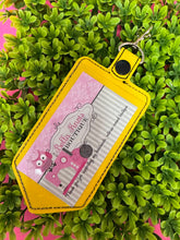 Personalized Teacher ID Badge Holder: Faux Leather Pencil Design