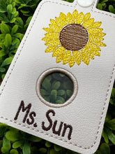 Sunflower Alarm Badge Holder, Personalized Teacher Alarm Holder, Alarm Badge Holder Case with Hole, Choose Top or Bottom hole