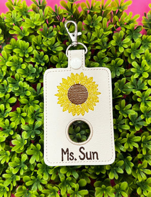 Sunflower Alarm Badge Holder, Personalized Teacher Alarm Holder, Alarm Badge Holder Case with Hole, Choose Top or Bottom hole