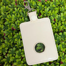 Personalized Teacher Alarm Badge Holder with Hole to Hold Alarm Badge with button, Choose Top or Bottom Hole, Book & Coffee Design