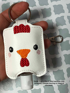 Chicken Gift, Farmer Gift, Chicken Sanitizer Holder Keychain