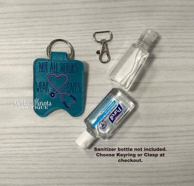 Medical Hero Cape Stethoscope Sanitizer Holder Small Size/ Hand Sanitizer NOT included, Fits 1 oz Pocket Bac or other 1oz Hand Sanitizers