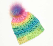 Rainbow Crochet Beanie, Choose Child or Adult Size