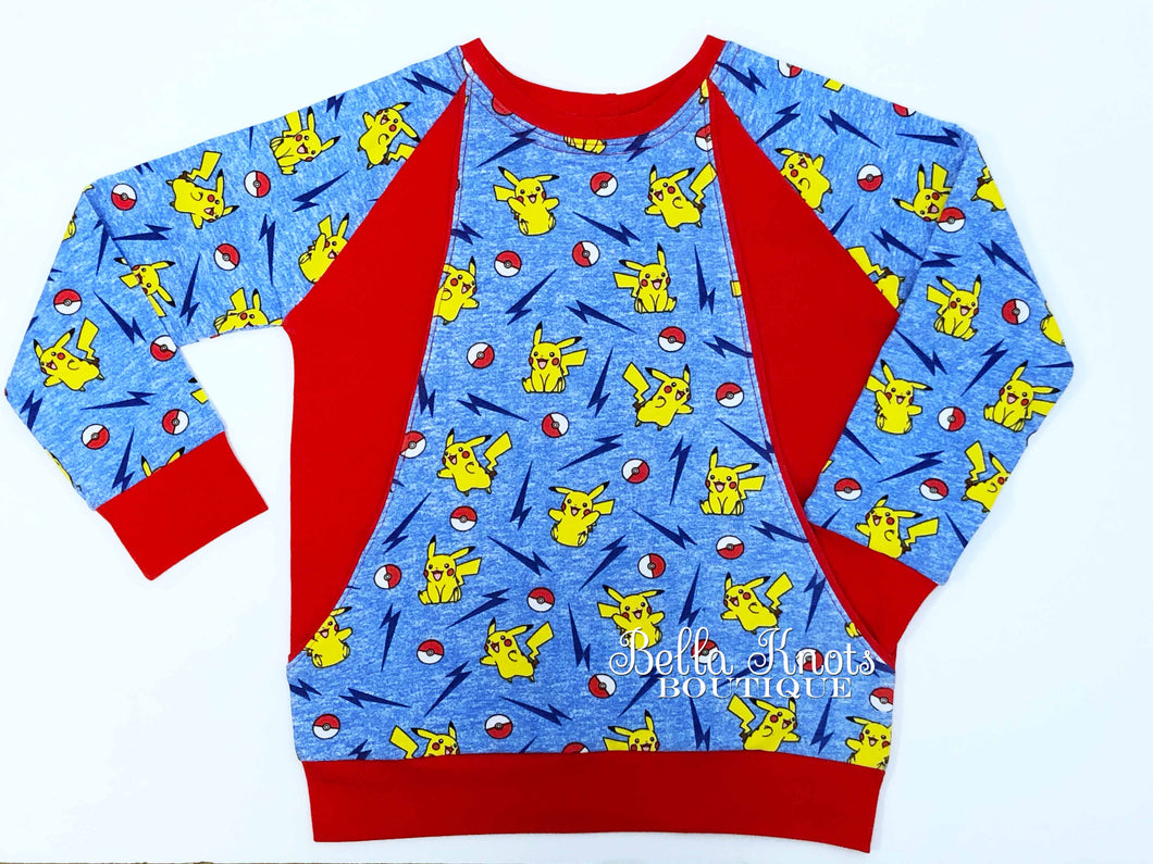 Custom Made Child's Shirt with Pikatchu